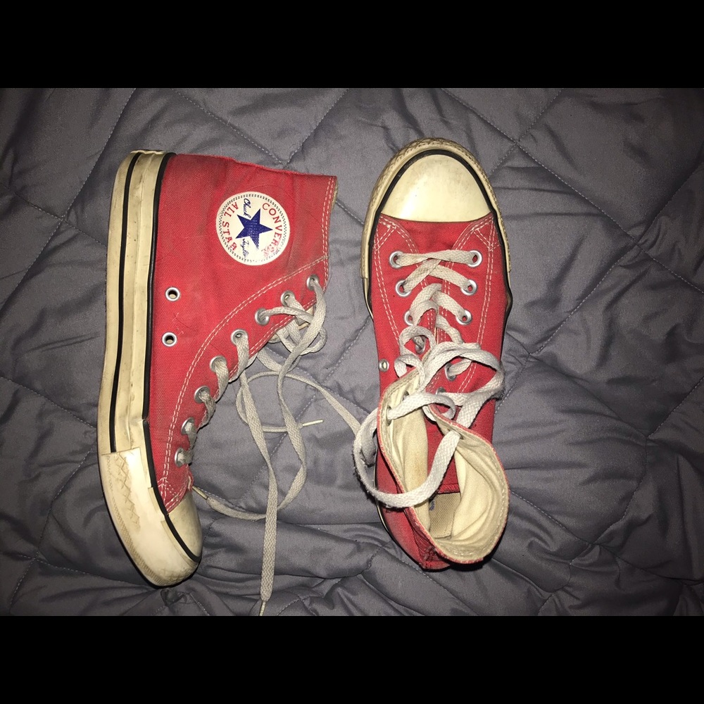 Red high top converse